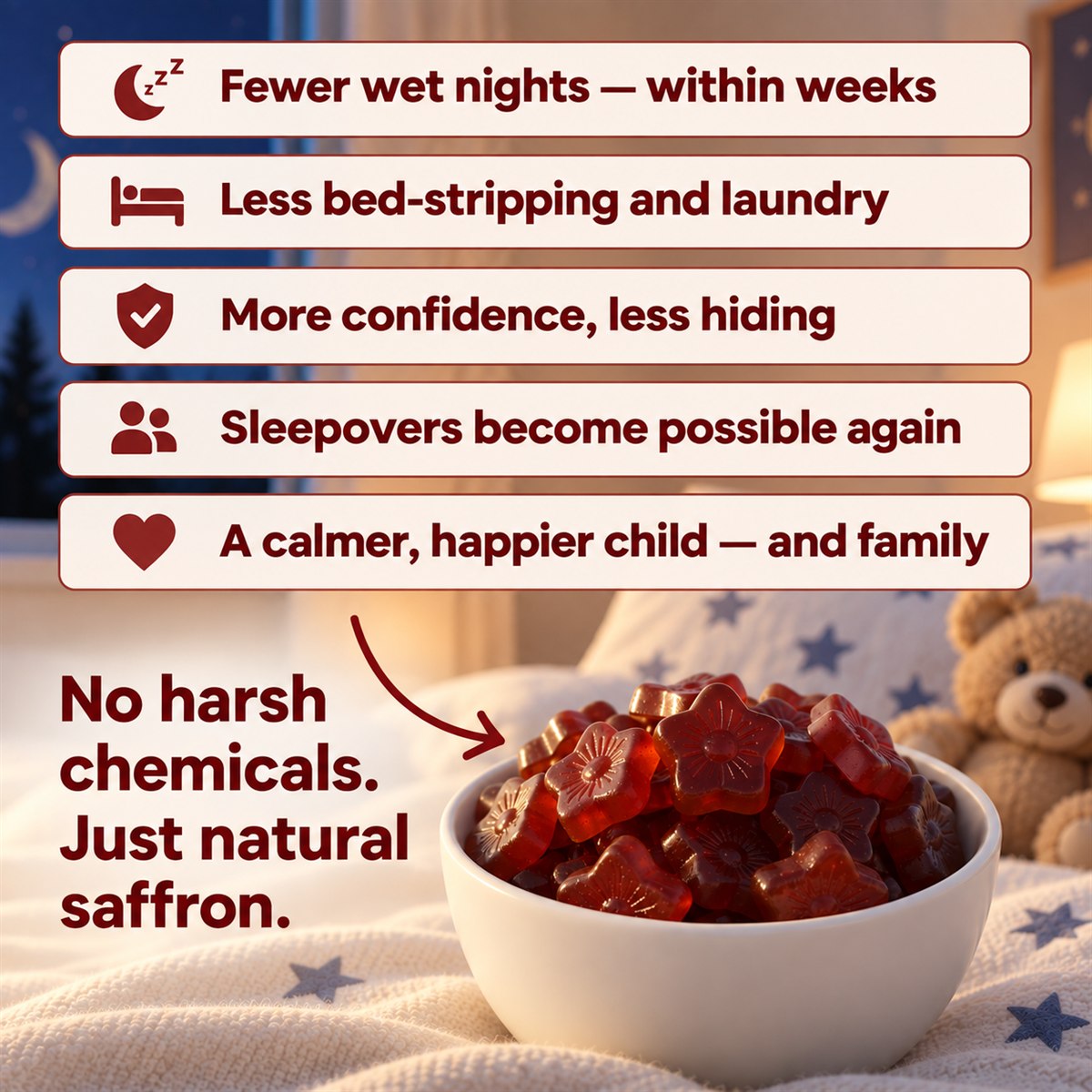 What changes when they start waking up dry