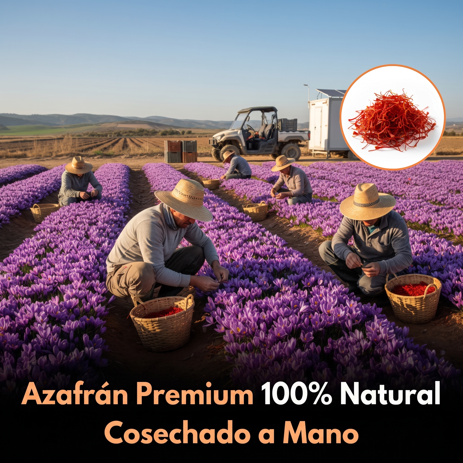 Azafrán premium 100% natural cosechado a mano
